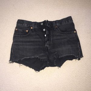 Levi’s 501 Washed Black Jean Shorts